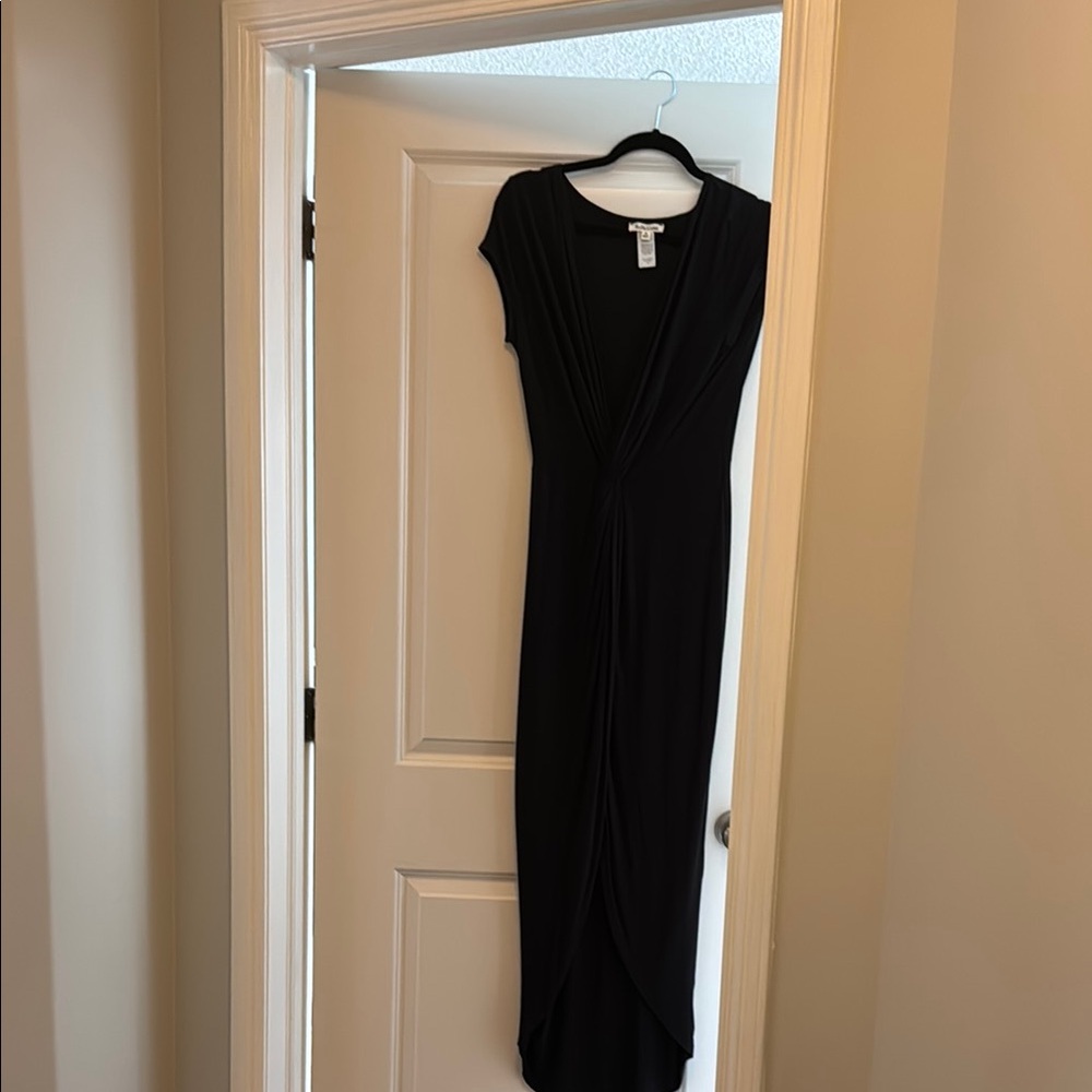 Rolla Coster Black Sheath Maxi Dress V-Neck Sleeveless
